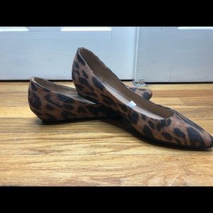 Cheetah print flat wedges